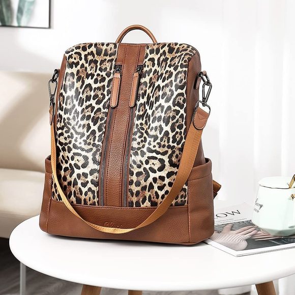 Backpack Purse Fashion Leather Backpack Convertible Large Travel -_-
